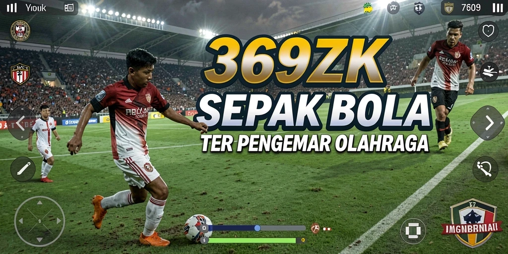 Tangkapan layar utama 369ZK menampilkan aksi seru dalam permainan sepak bola.