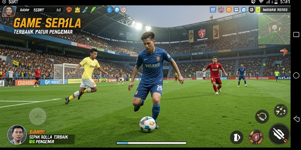Tampilan gameplay sepak bola yang mendebarkan di 55RT.