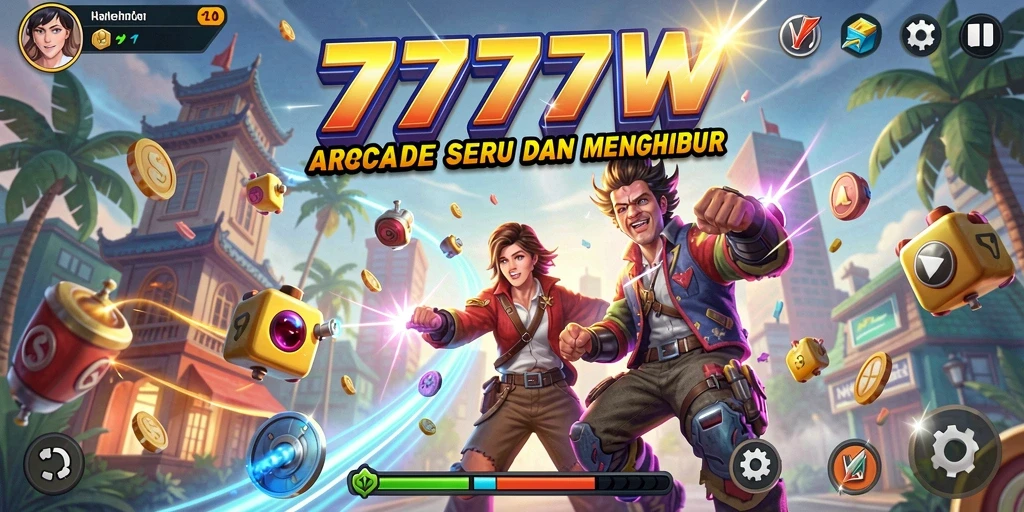 Screenshot utama 7777W menampilkan gameplay seru dalam permainan Arcade.