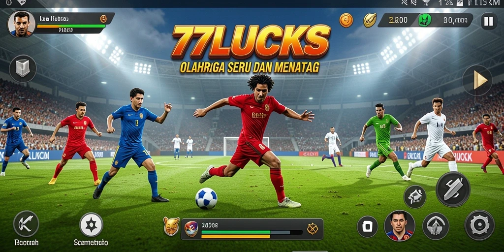 Tampilan gameplay seru dari 77LUCKS di arena olahraga.