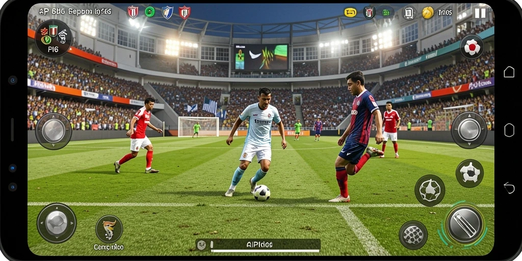 Tampilan gameplay seru dari game sepak bola API66.