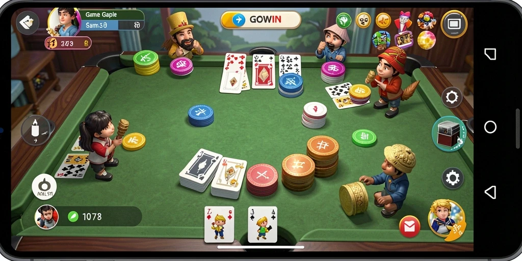 Screenshot GOWIN menampilkan gameplay Gaple yang seru dan interaktif.