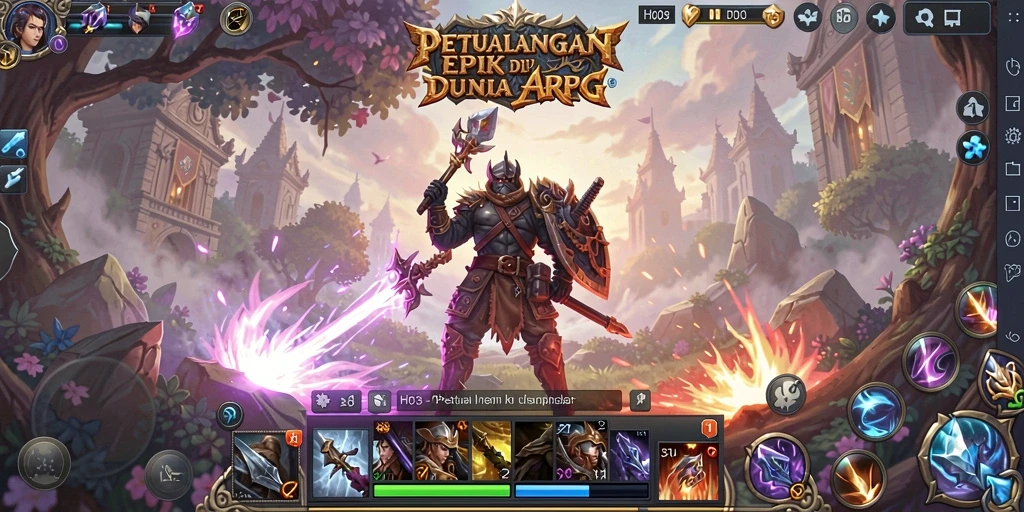 Tangkapan layar H03 dengan aksi pertarungan di dunia fantastis.
