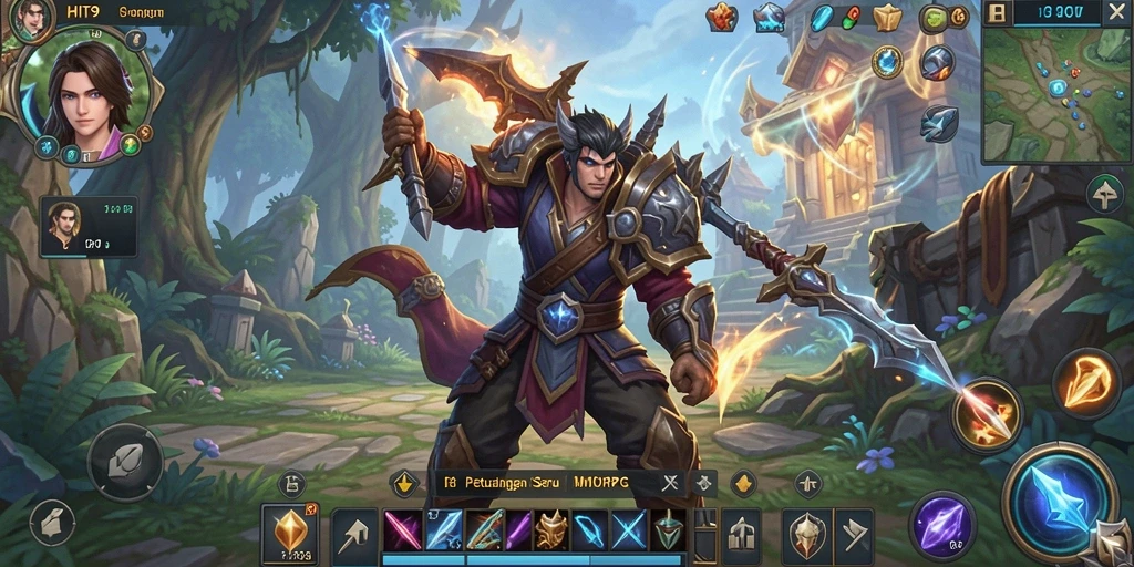 Tangkapan layar game HIT9 menampilkan aksi pertempuran yang mendebarkan dalam dunia MMORPG.
