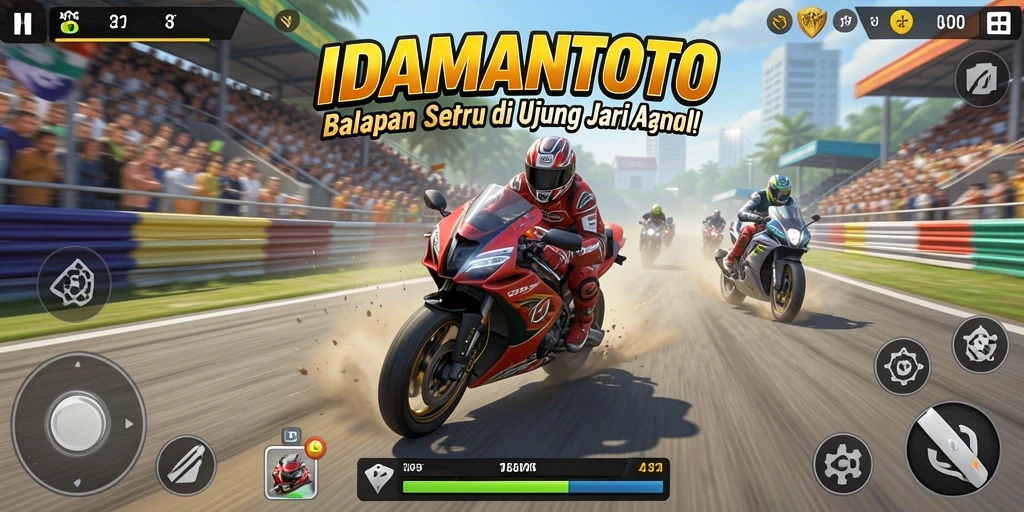 Gameplay mendebarkan dari balapan motor di IDAMANTOTO.