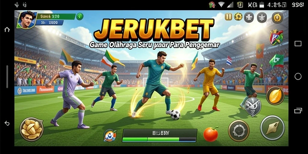 Tampilan gameplay JERUKBET yang penuh aksi dan olahraga.