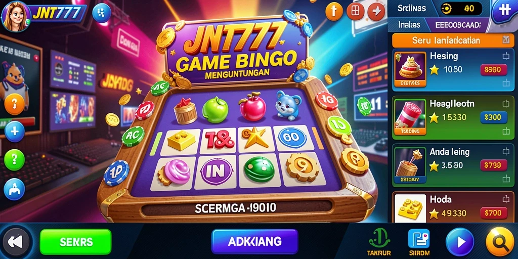 Tampilan gameplay JNT777 yang dinamis dan menyenangkan saat bermain Bingo.