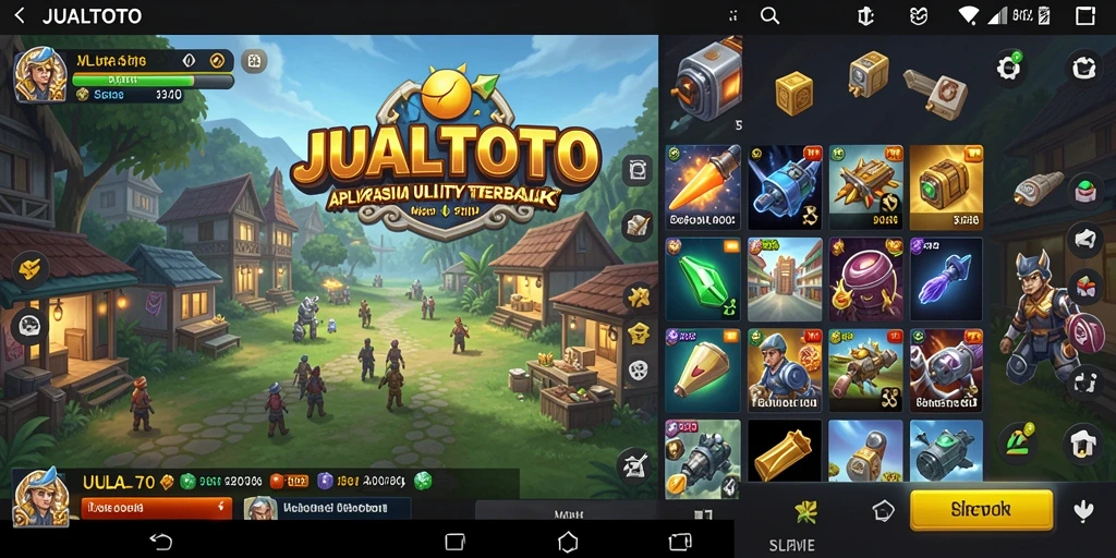Tampilan utama JUALTOTO yang menunjukkan fitur utilitas.