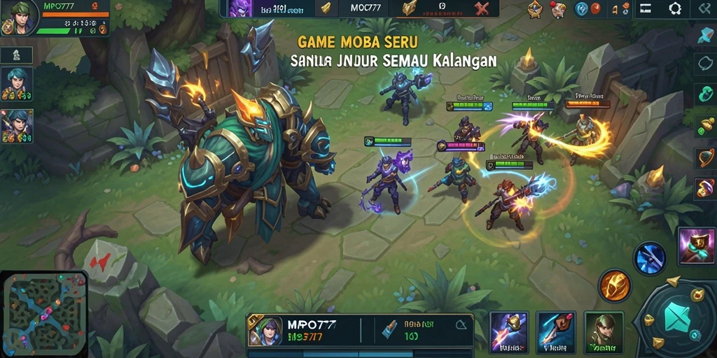 Tampilan seru gameplay MPO777 dengan aksi MOBA yang mengesankan.