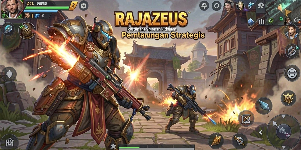 Tampilan gameplay menarik dari RAJAZEUS di Tower Defense.