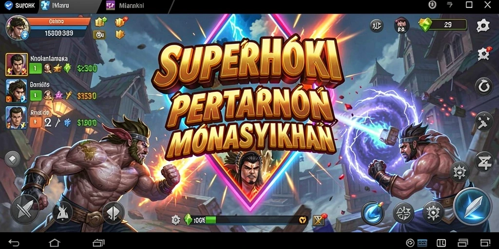 Tangkapan layar SUPERHOKI dengan aksi pertarungan yang mendebarkan.