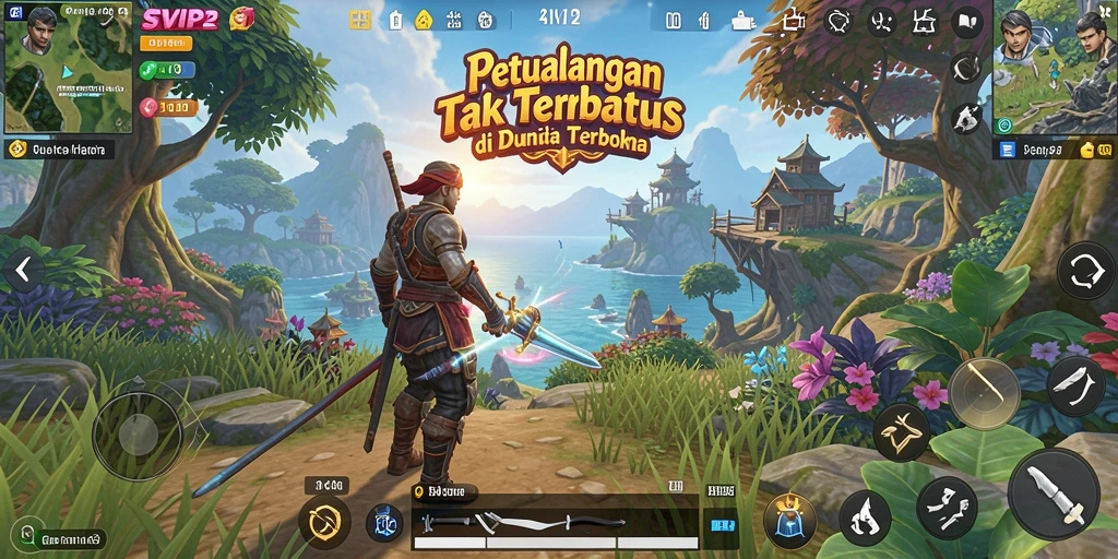 Screenshot gameplay SVIP2 yang menunjukkan kebebasan eksplorasi dunia terbuka.