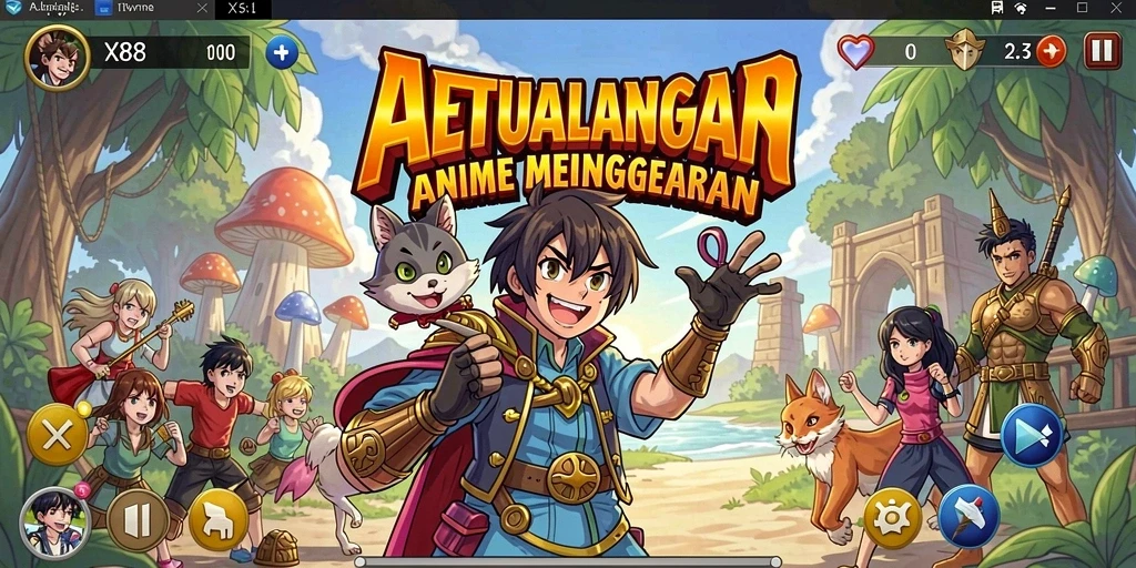 Screenshot gameplay menarik dari X88 menunjukkan aksi seru para karakter anime.